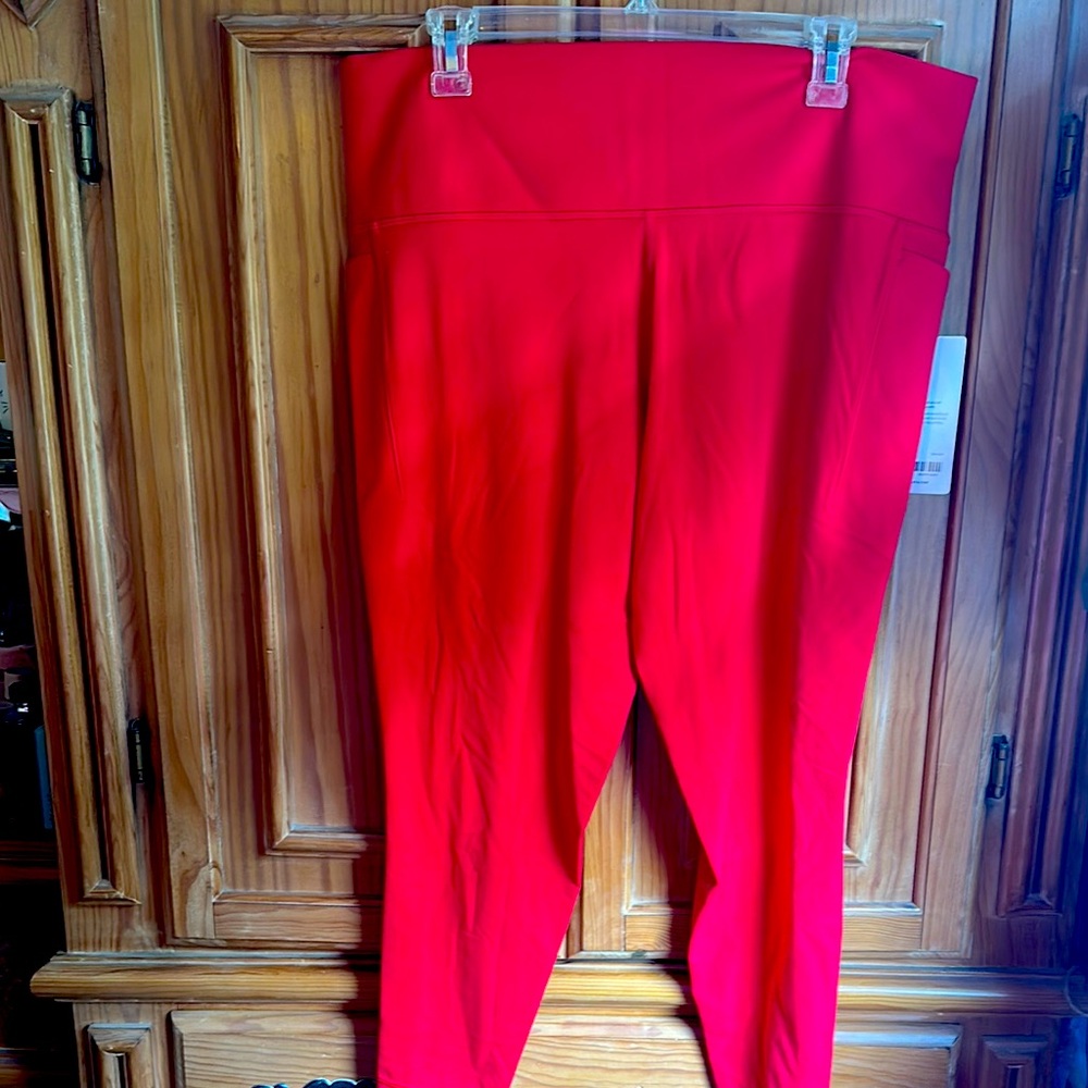 Athleta Red Leggings Stretchy Pull-On
